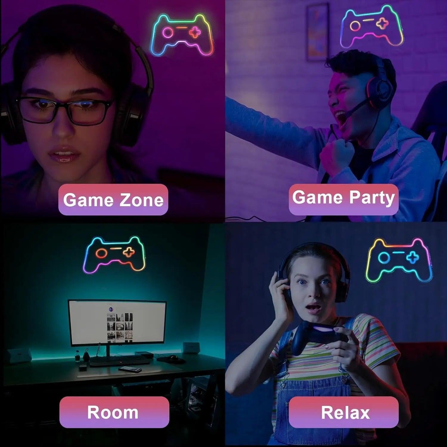 Gaming Multicolor Controller Led Neon Sign For Game Room Wall Decor | Shineneon