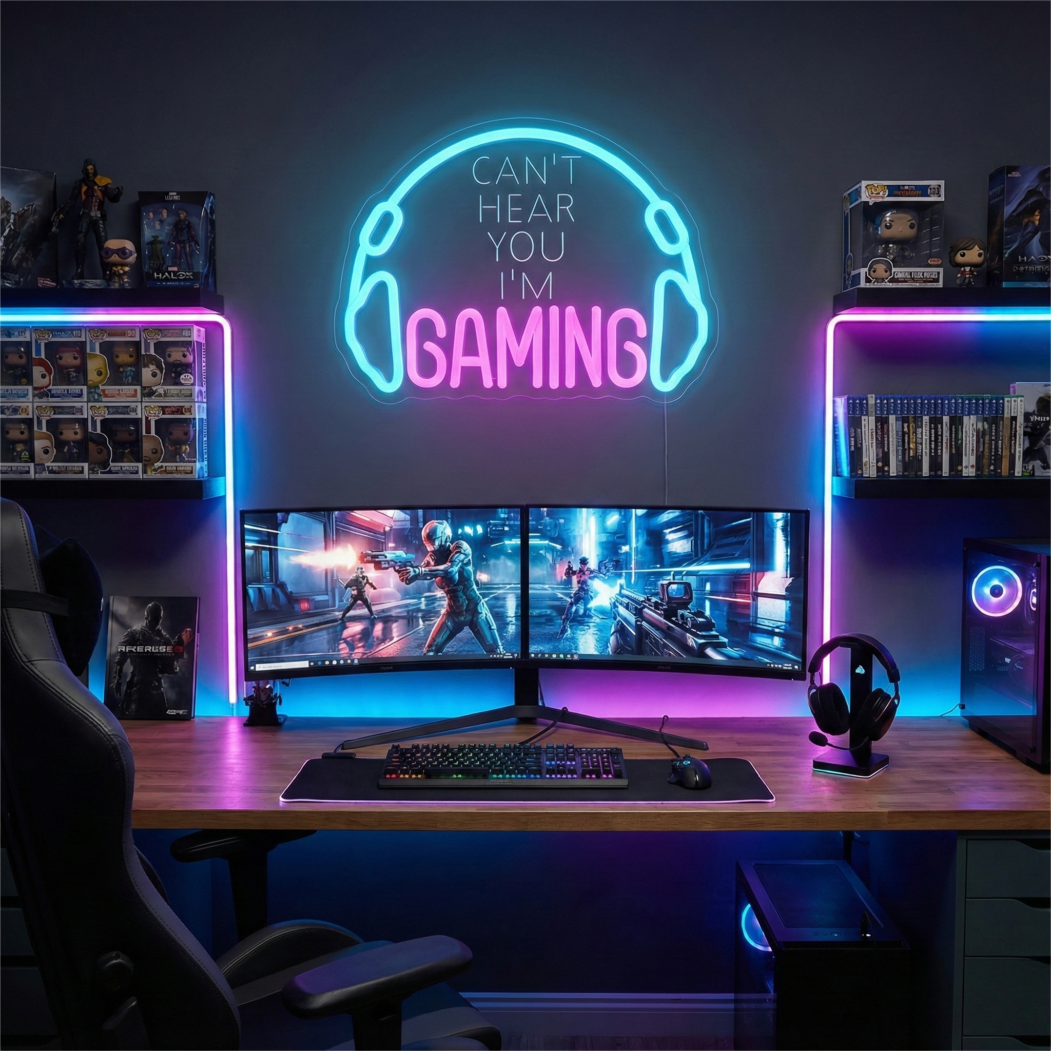 Gaming USB LED Neon Sign for Bar Game Room & Man Cave Wall Decor - Shineneon