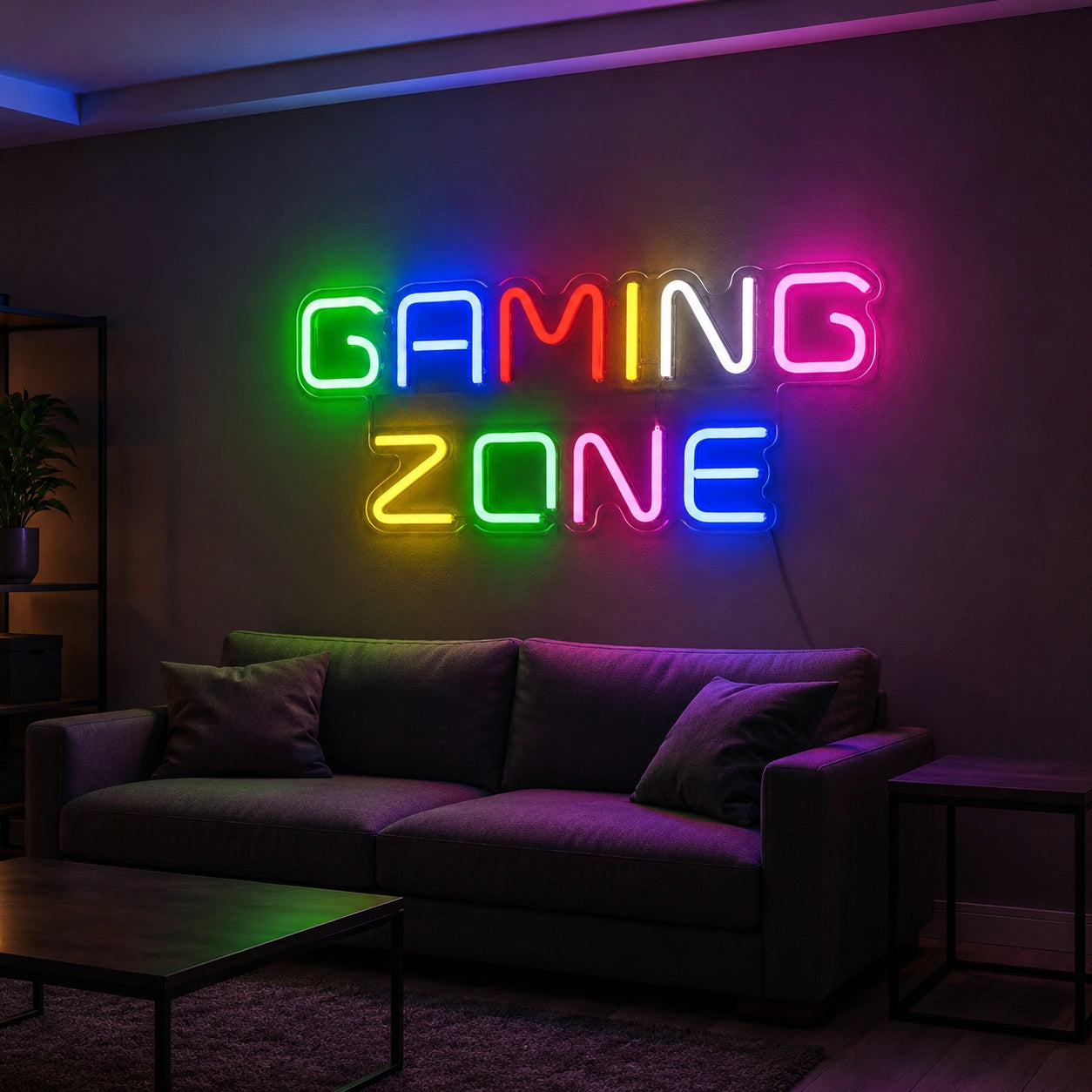 Gaming Zone LED Neon Sign Man Cave Neon Sign size image