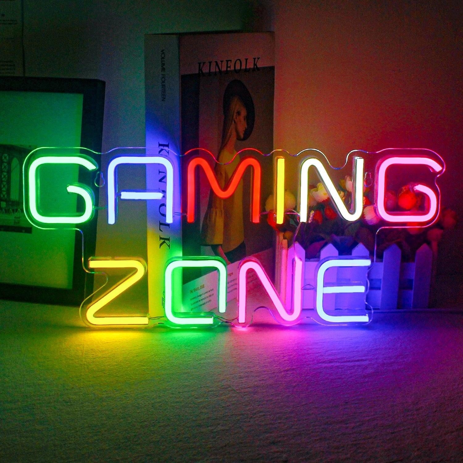 Gaming Zone Multicolor Led Neon Sign For Indoor Gaming Room Decor | Shineneon