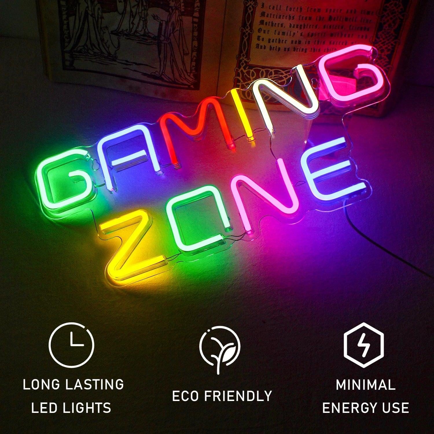 Gaming Zone Multicolor Led Neon Sign For Indoor Gaming Room Decor | Shineneon