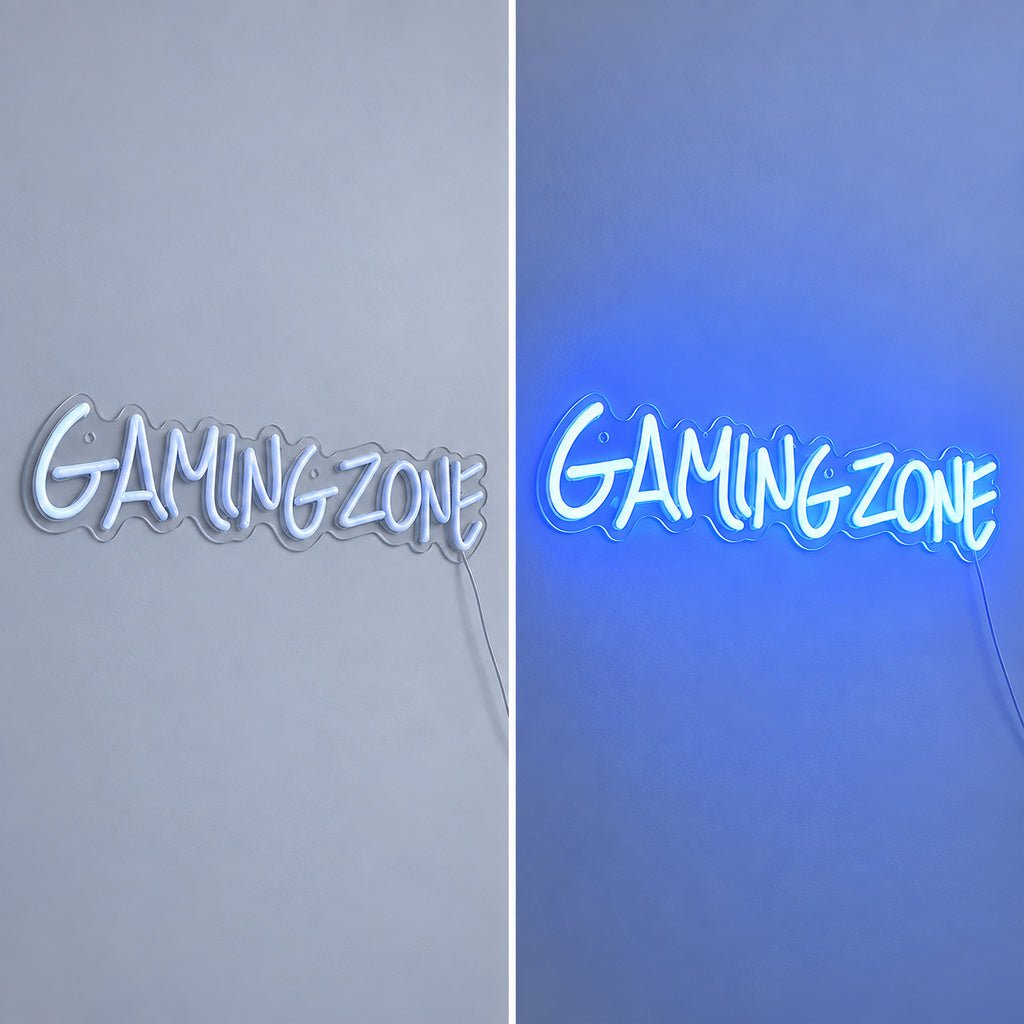 Gaming Zone White LED Neon Sign - Shineneon
