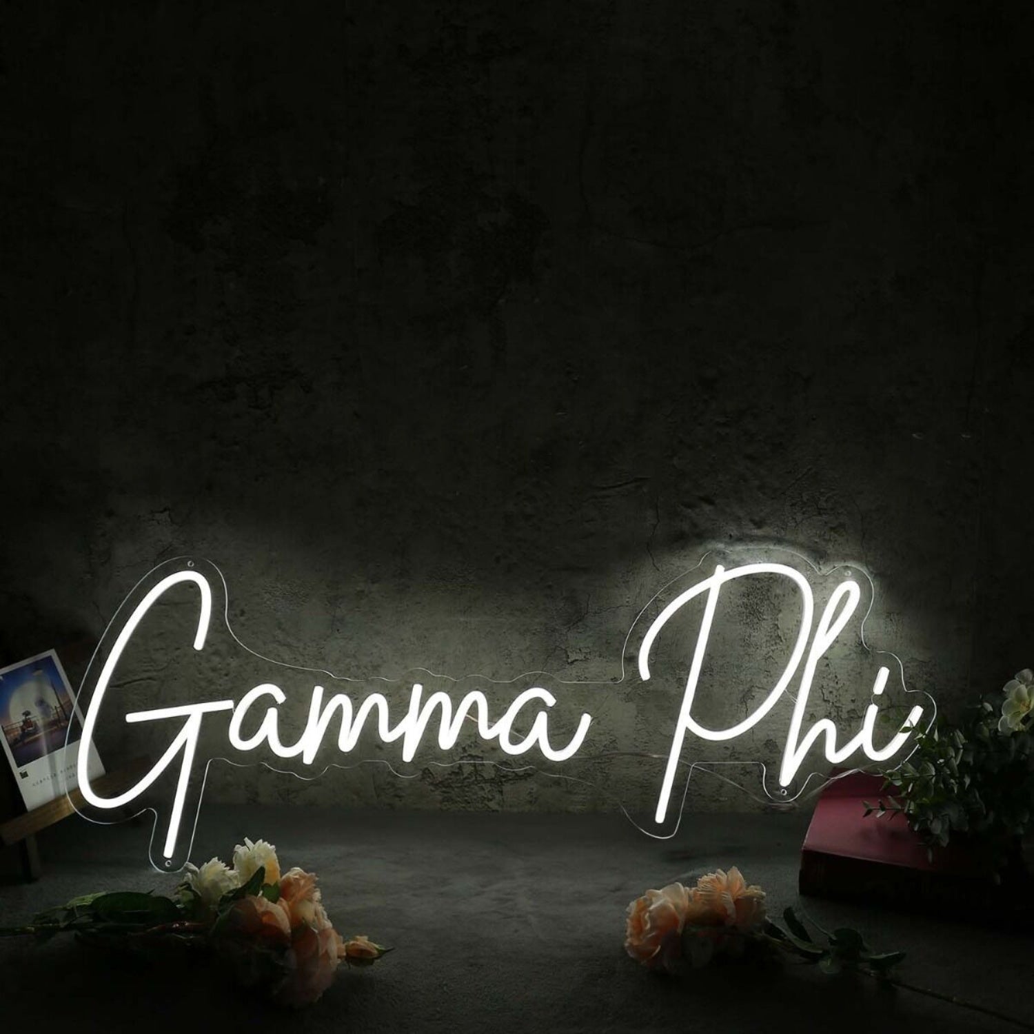 Gamma Phi White Led Neon Sign Fsorority And College Decor - Shineneon