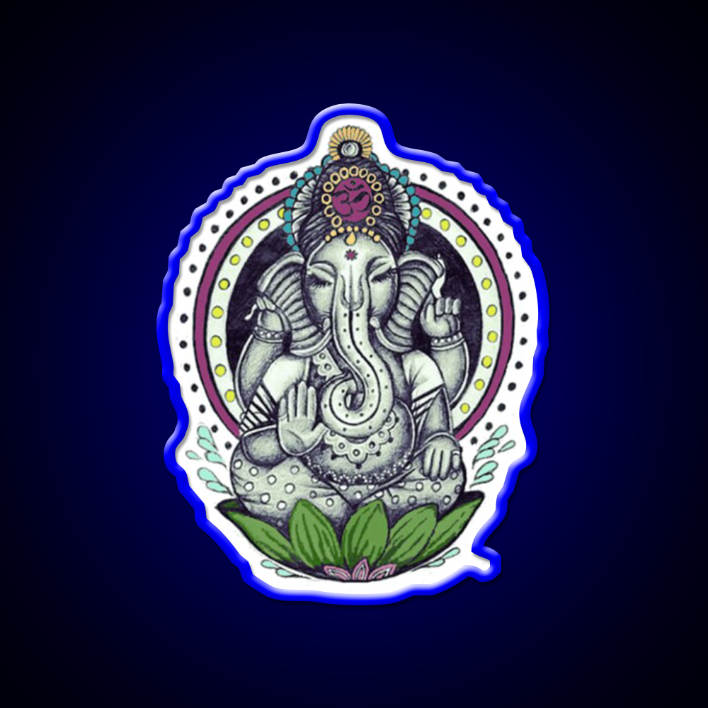 Ganesha Yoga Led Neon Sign For Wellness Space Rgb Color