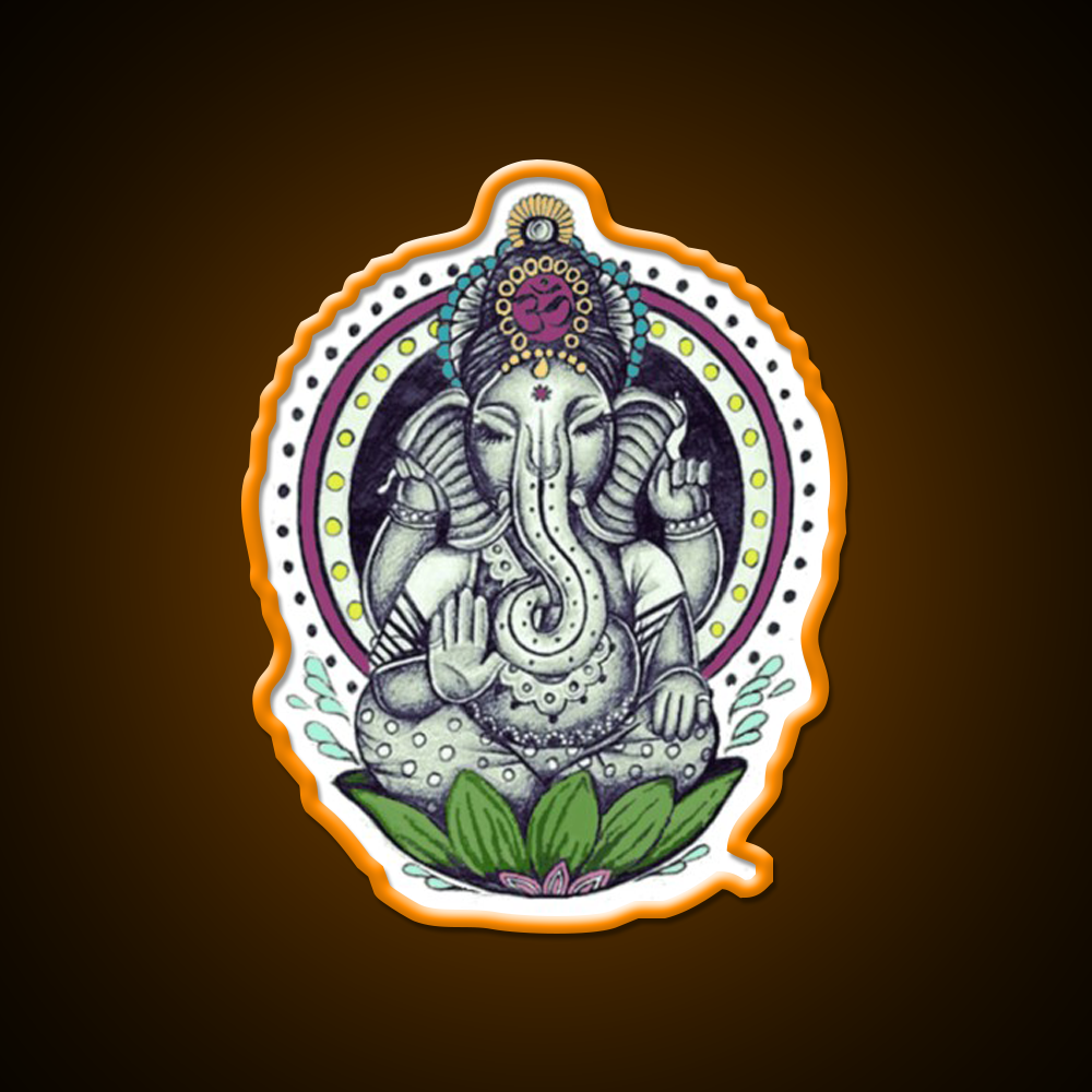 Ganesha Yoga Led Neon Sign For Wellness Space Rgb Color