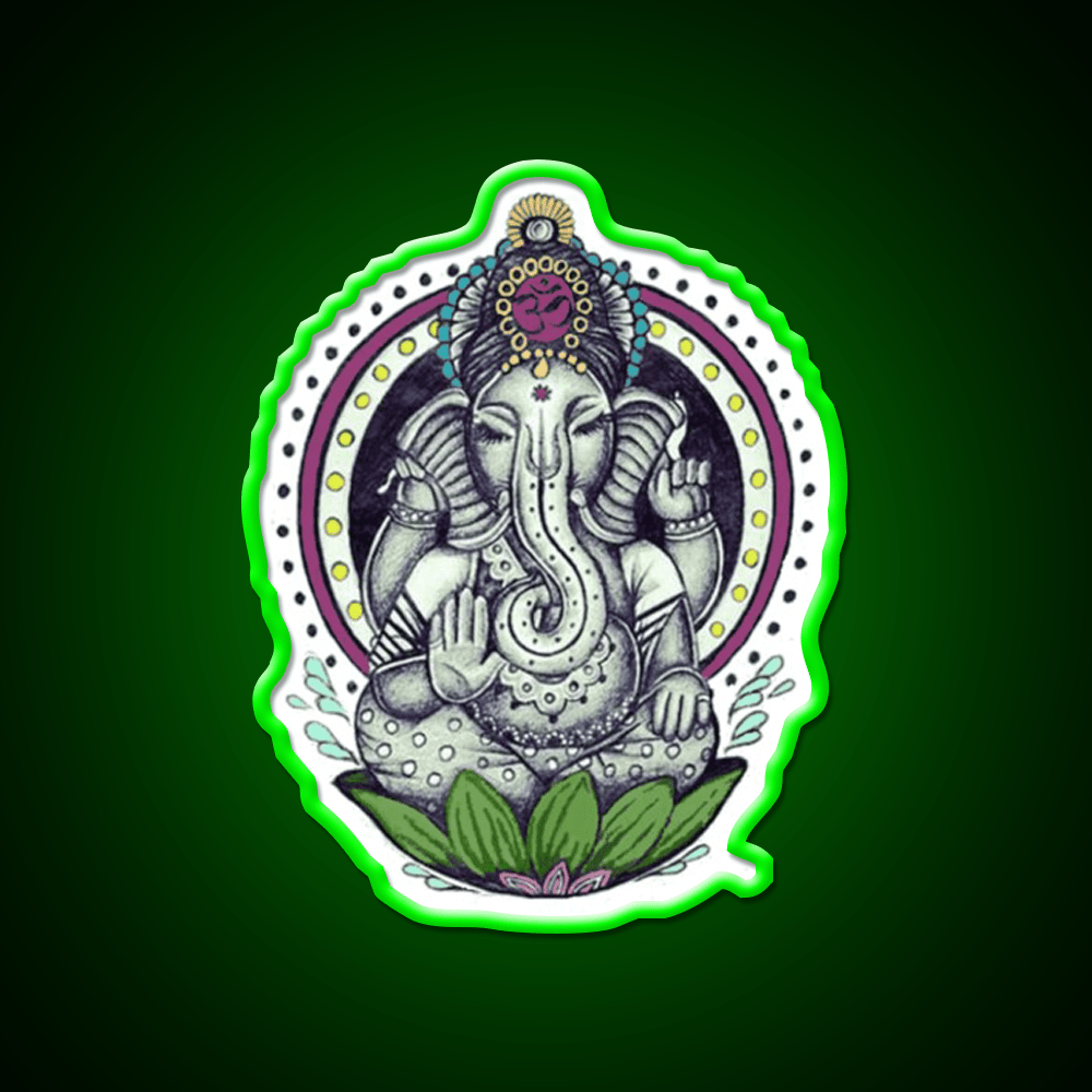 Ganesha Yoga Led Neon Sign For Wellness Space Rgb Color - Shineneon