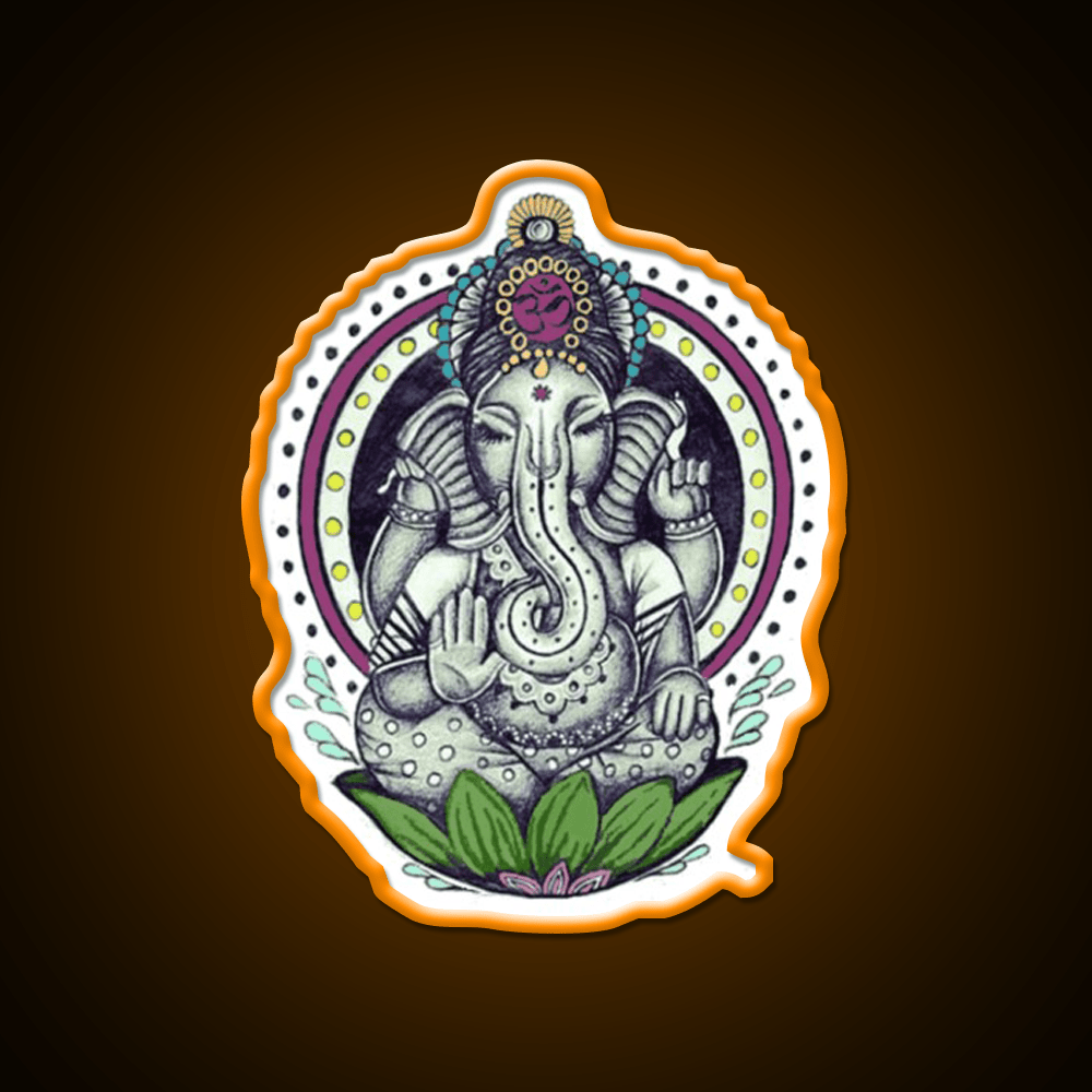 Ganesha Yoga Led Neon Sign For Wellness Space Rgb Color - Shineneon