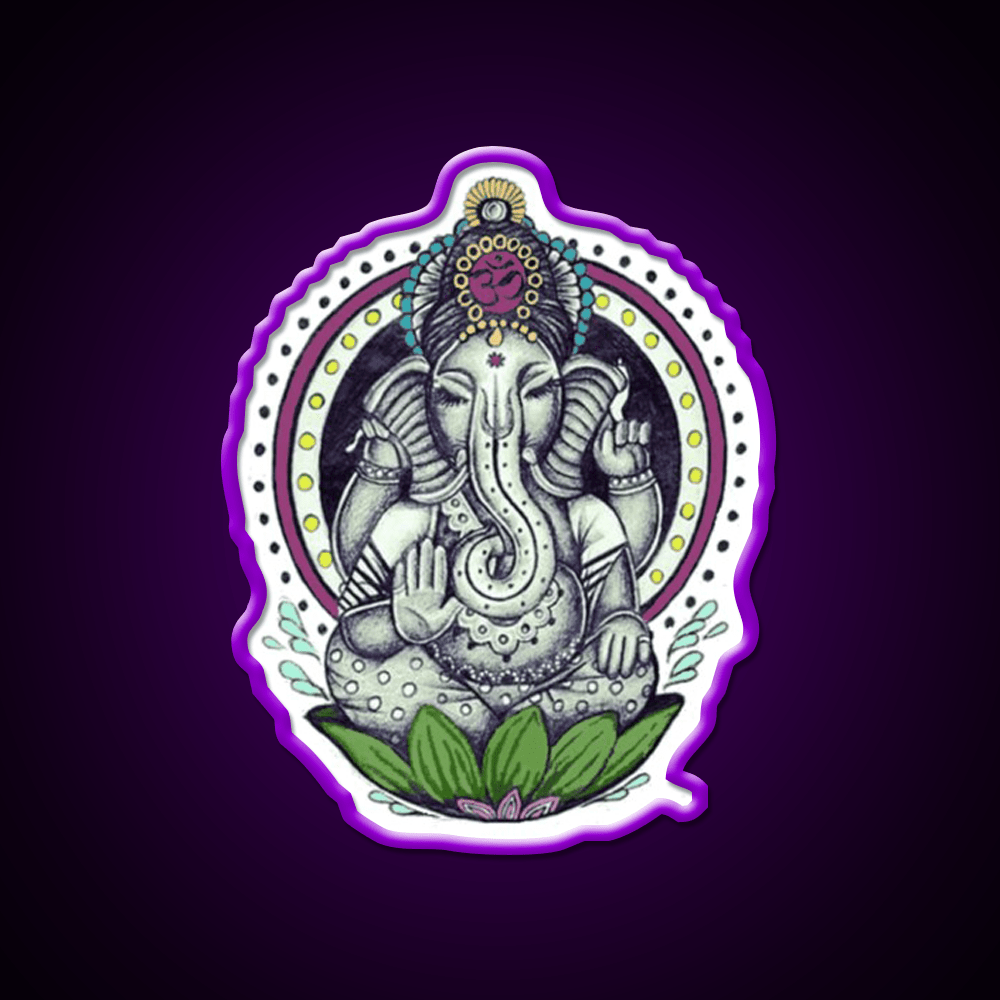 Ganesha Yoga Led Neon Sign For Wellness Space Rgb Color - Shineneon