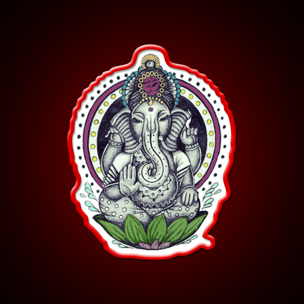Ganesha Yoga Led Neon Sign For Wellness Space Rgb Color - Shineneon