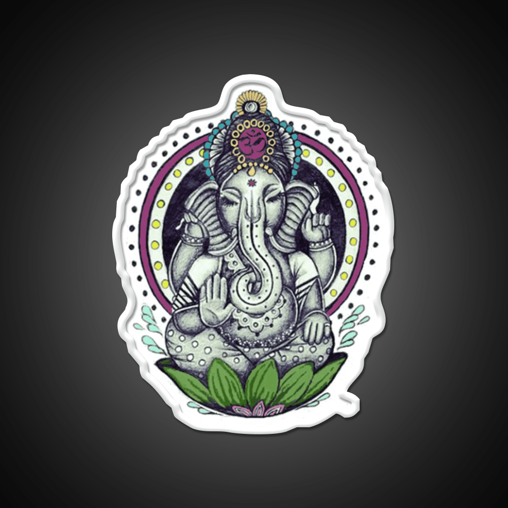 Ganesha Yoga Led Neon Sign For Wellness Space Rgb Color - Shineneon