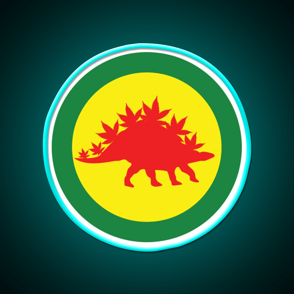 Ganjasaurus Hemp Inspired Green Leaf Led Neon Sign Rgb Color - Shineneon