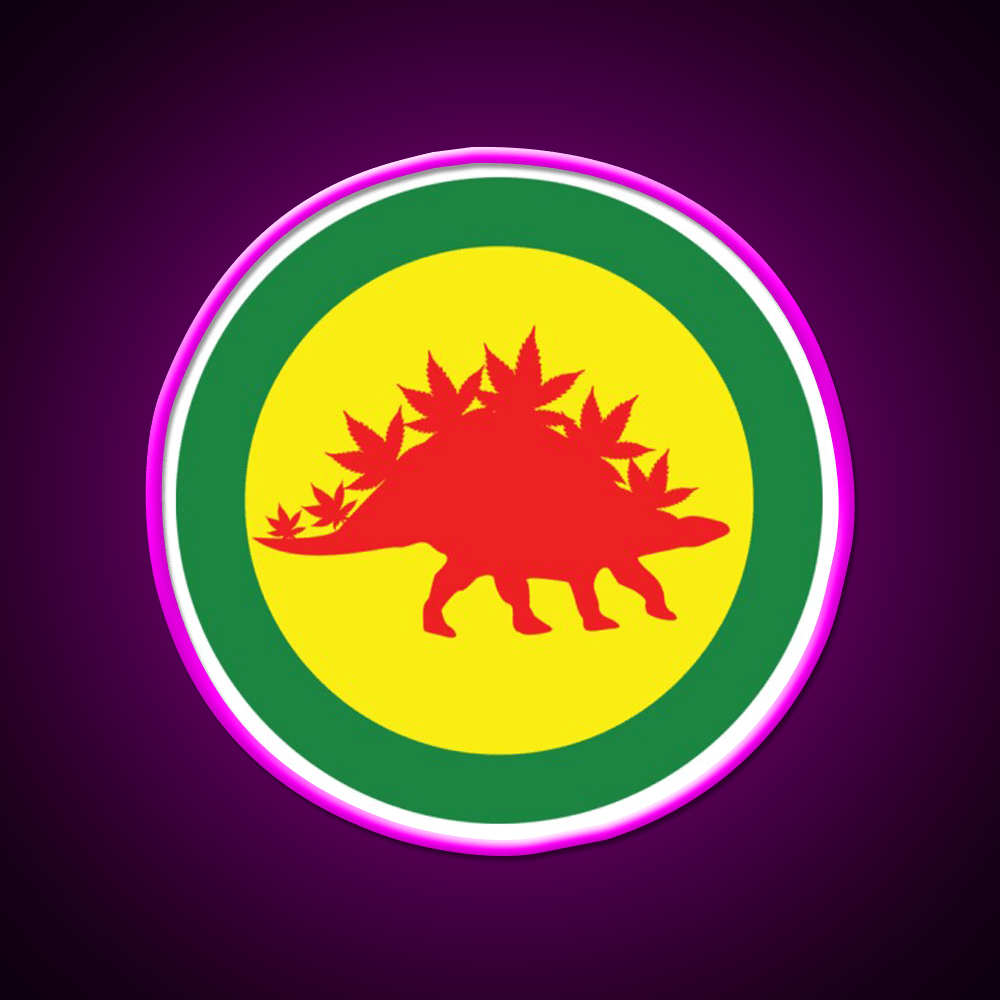Ganjasaurus Hemp Inspired Green Leaf Led Neon Sign Rgb Color - Shineneon