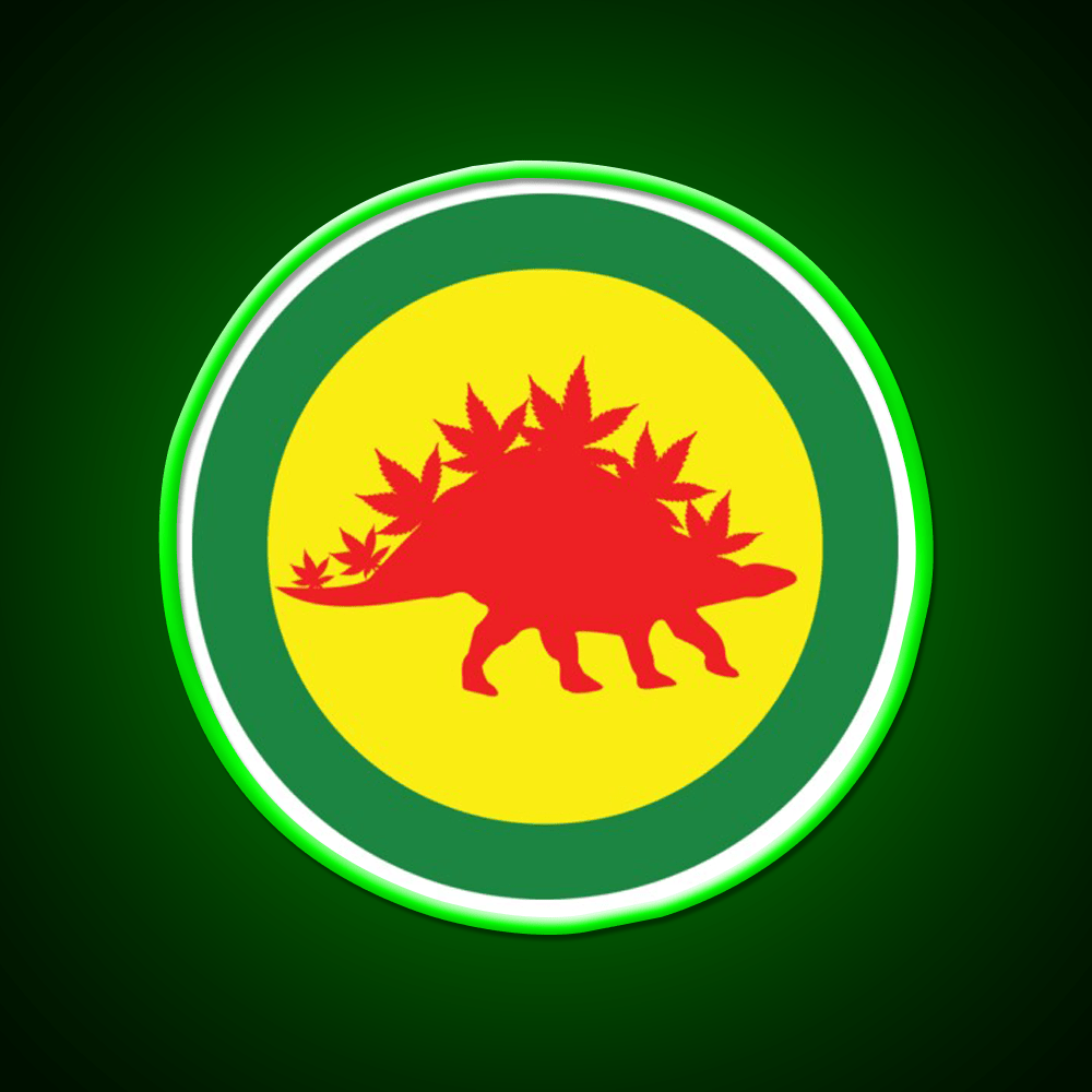 Ganjasaurus Hemp Inspired Green Leaf Led Neon Sign Rgb Color - Shineneon