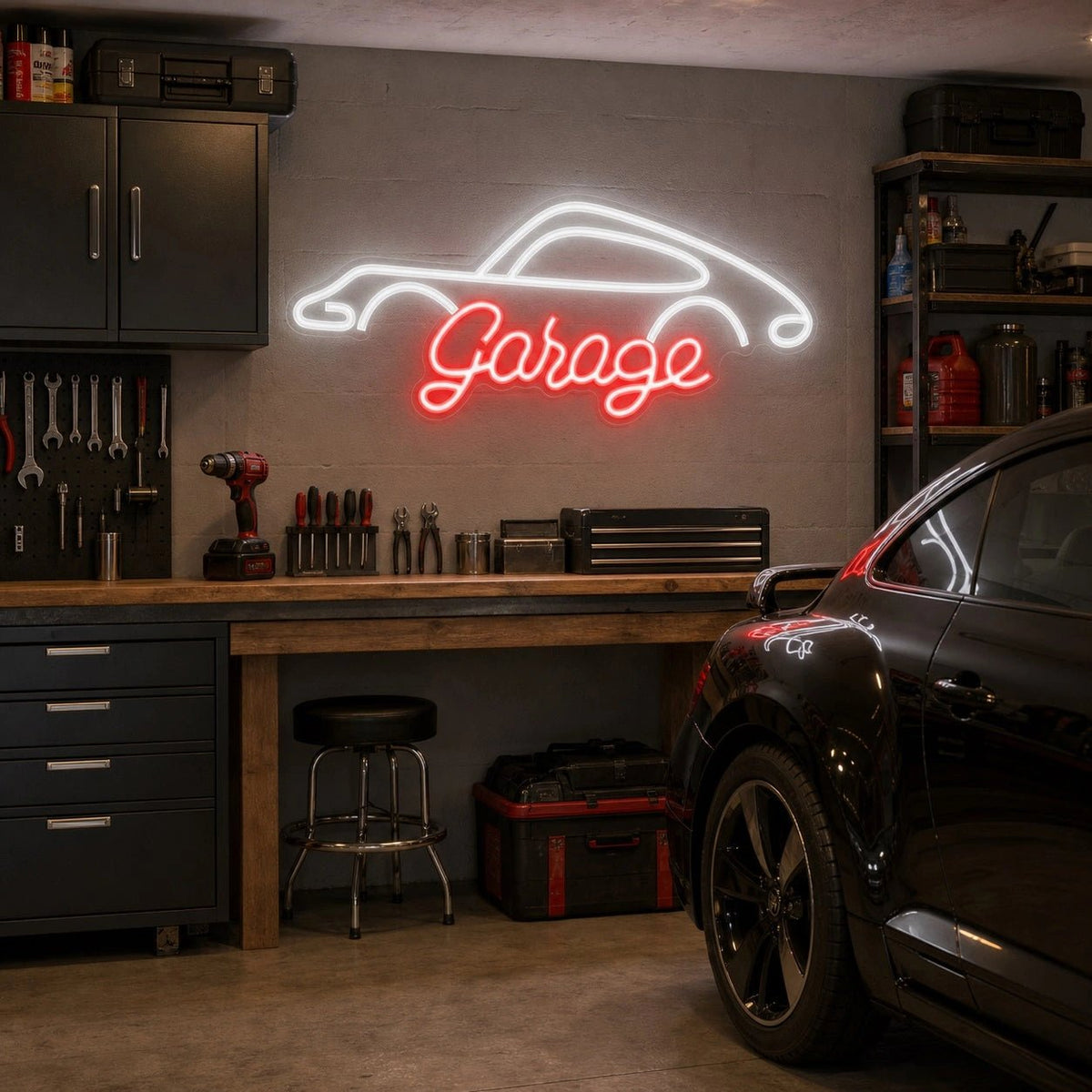 Garage Car Outline LED Neon Sign - Shineneon