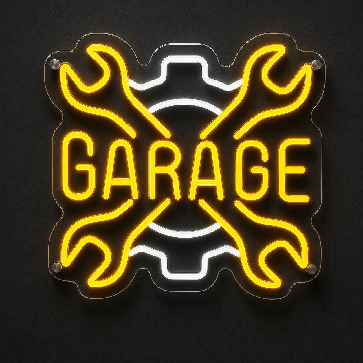 Garage Crossed Wrenches And Gear LED Neon Sign main product image