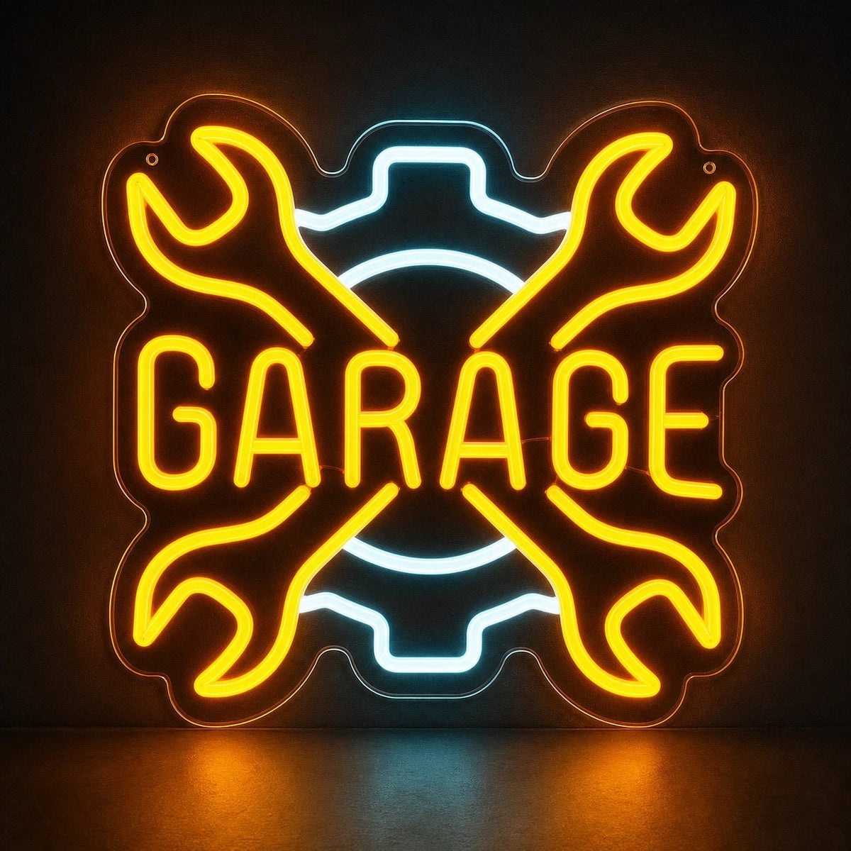 Garage Crossed Wrenches And Gear LED Neon Sign Man Cave Neon Sign - Shineneon