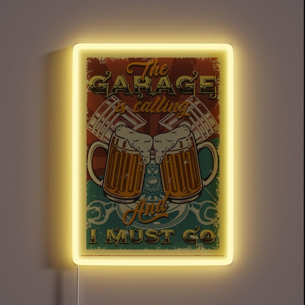 Garage Drinker The Garage Is Calling I Rgb Led Neon Sign - Shineneon