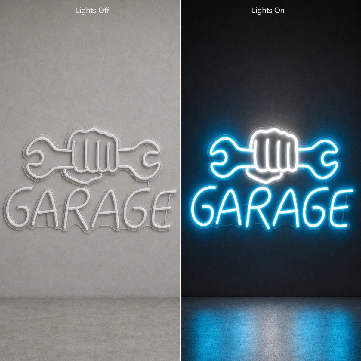 Garage Fist Holding Wrenches LED Neon Sign Man Cave Neon Sign - Shineneon