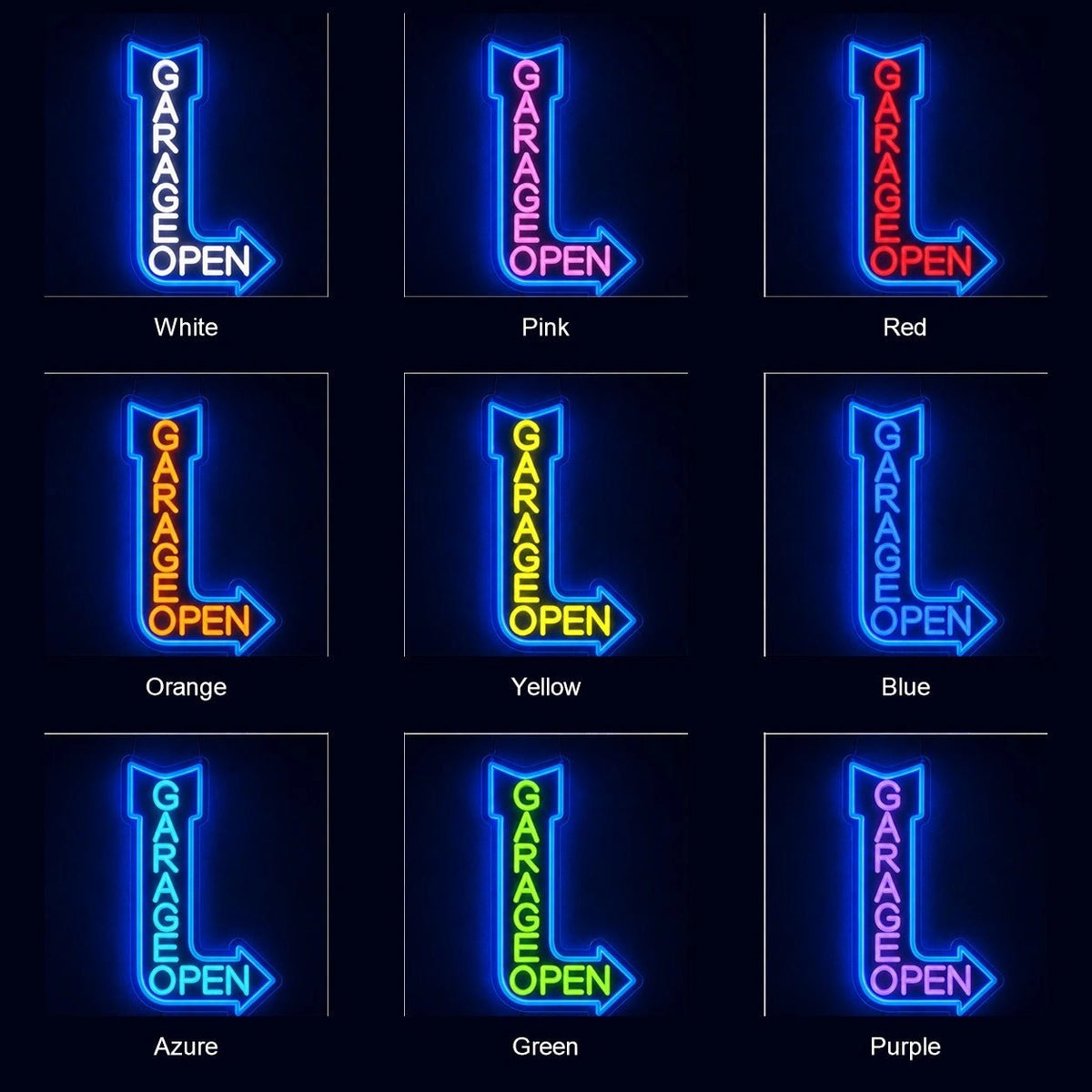 Garage Open Right Arrow LED Neon Sign - Shineneon