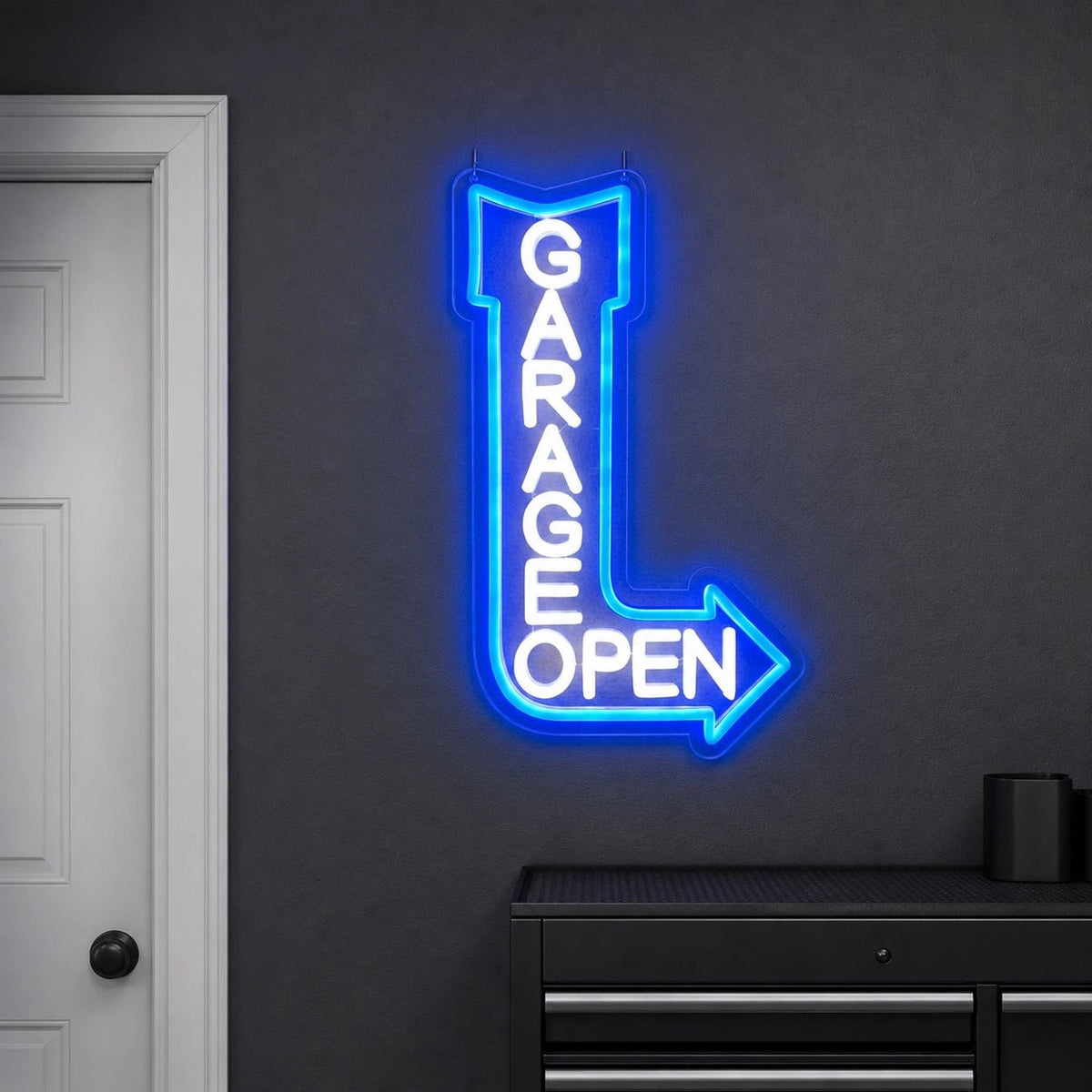 Garage Open Right Arrow LED Neon Sign - Shineneon