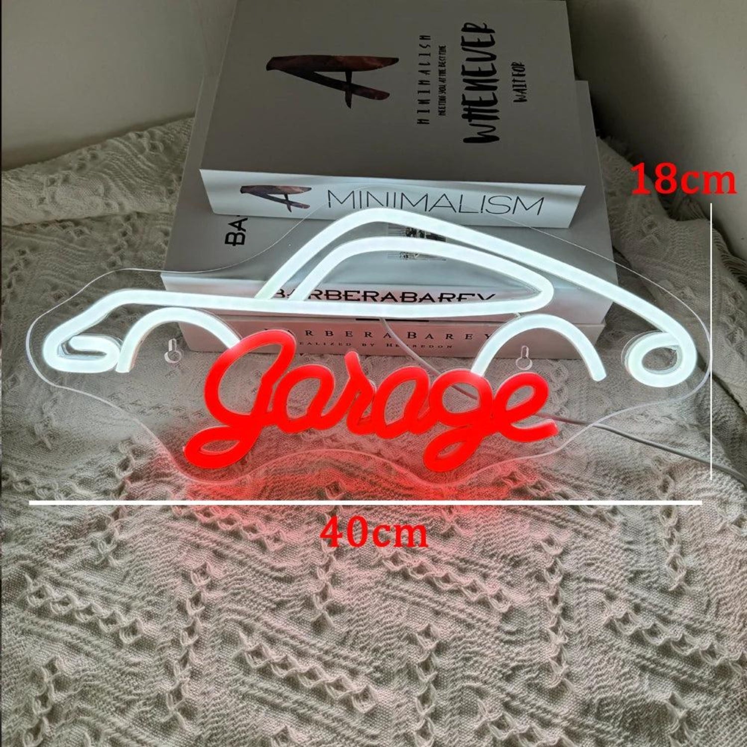 Garage Red-White Car And Text Led Neon Sign For Auto Decor | Shineneon