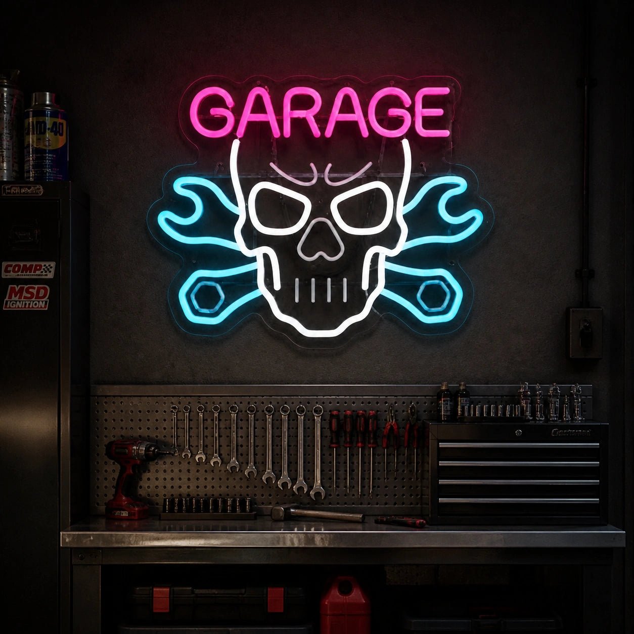 Garage Skull Tools Vintage LED Neon Sign - Shineneon