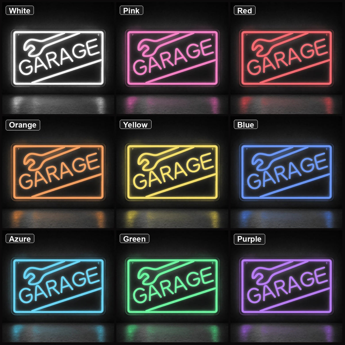 Garage Wrench Frame LED Neon Sign Garage Neon Sign - Shineneon