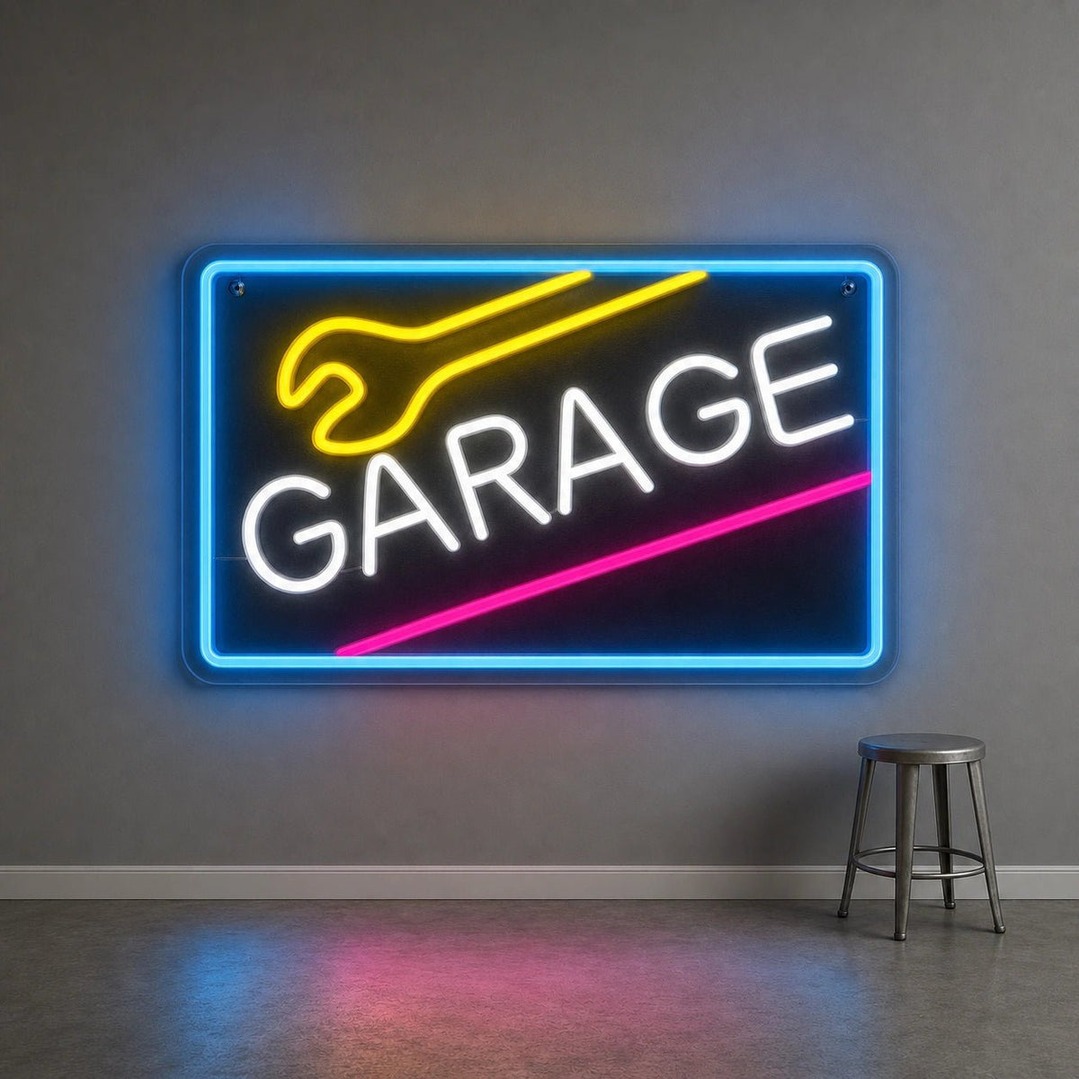 Garage Wrench Frame LED Neon Sign Garage Neon Sign - Shineneon