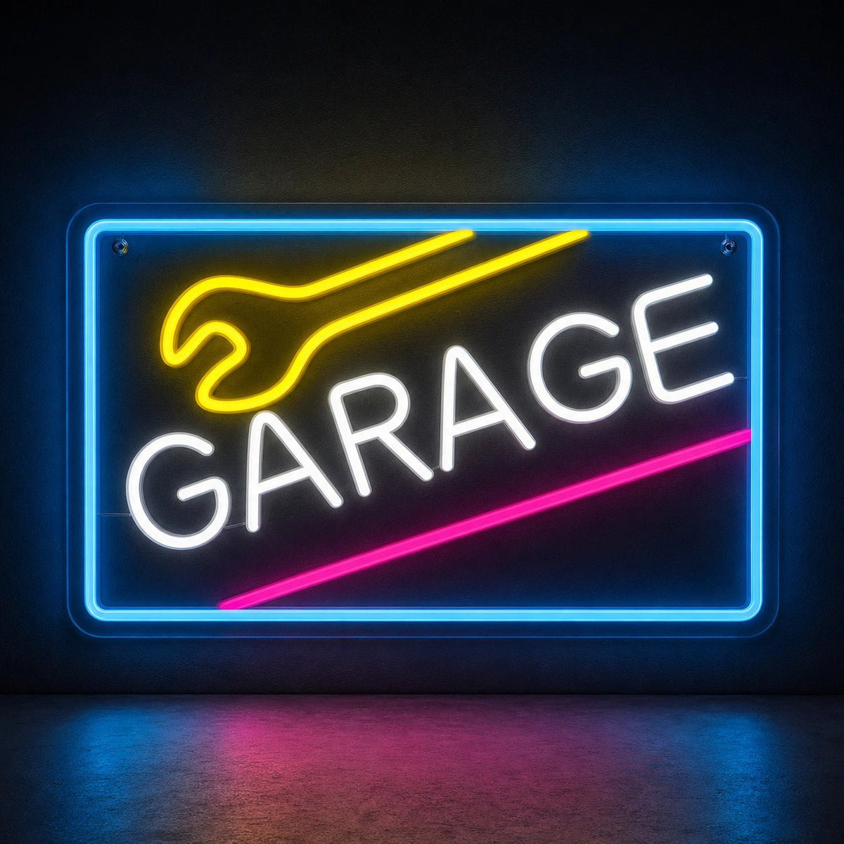 Garage Wrench Frame LED Neon Sign Man Cave Neon Sign - Shineneon