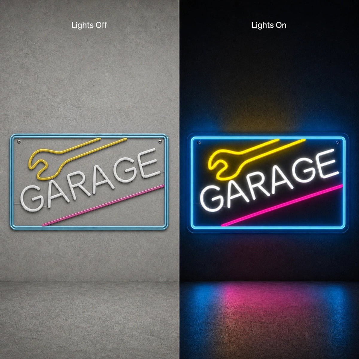 Garage Wrench Frame LED Neon Sign Man Cave Neon Sign - Shineneon