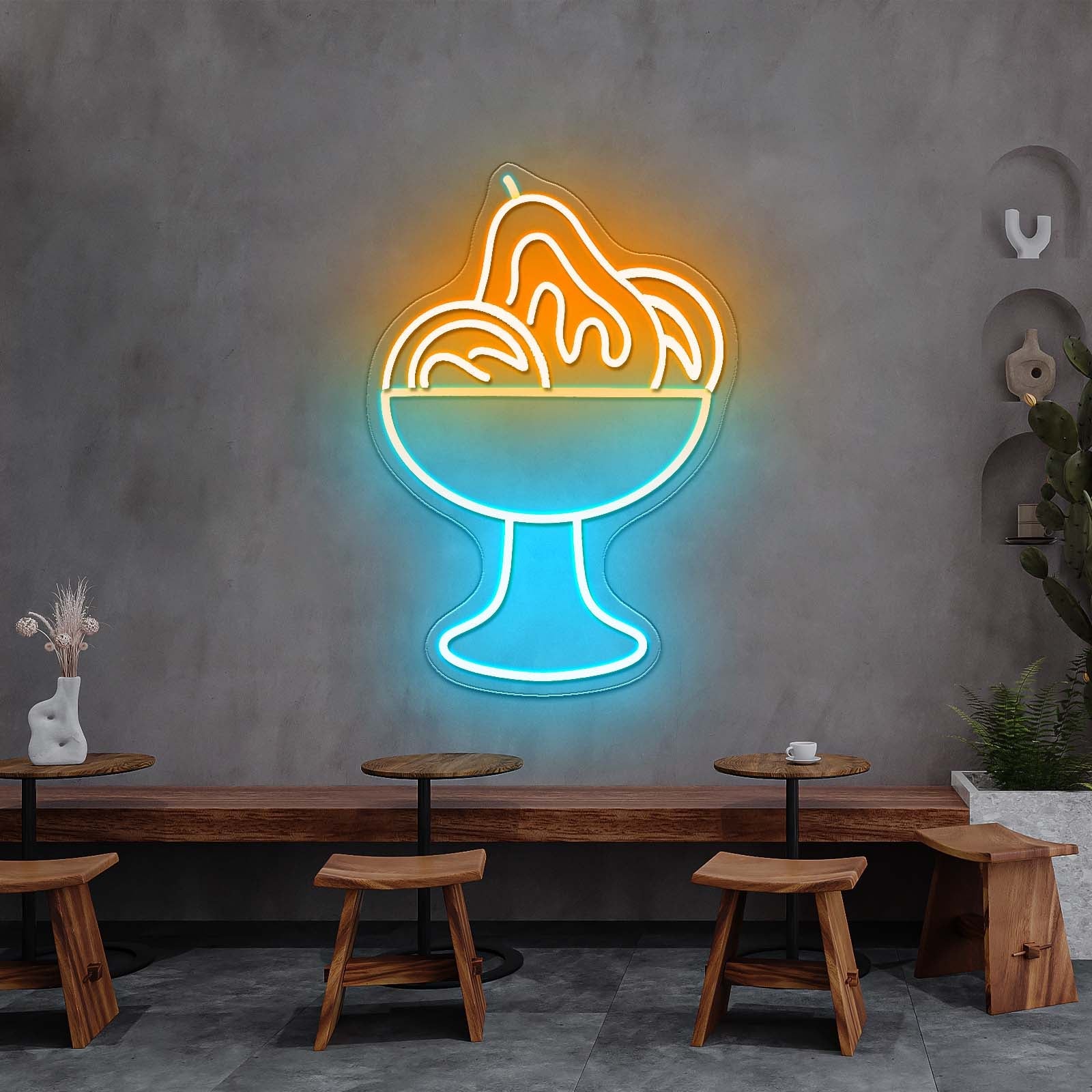 Garden Delights Cup With Fruites Artistic Neon Signs Wall Art Led Signs - Shineneon