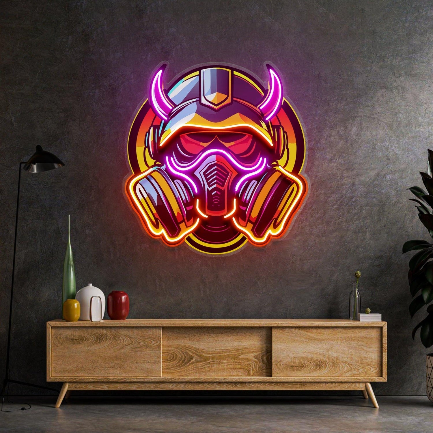 Gas Mask Esport Uv Printed Led Neon Sign For Gaming Room Decor | Shineneon
