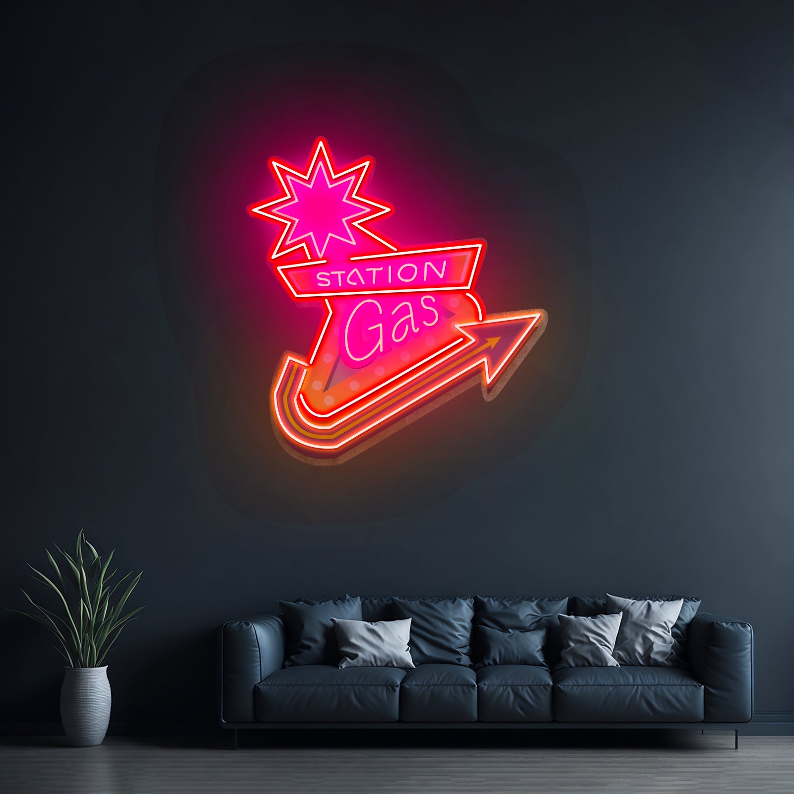 Gas Station Custom Led Signs Artwork For Sale