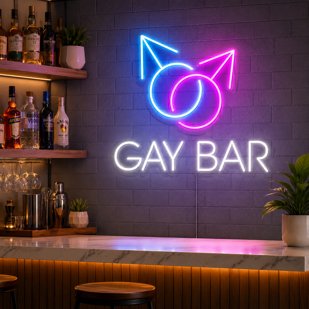 Gay Bar Neon Sign Handmade LED Neon Light For Lgbtq Bars Nightclubs LED Neon Sign main product image