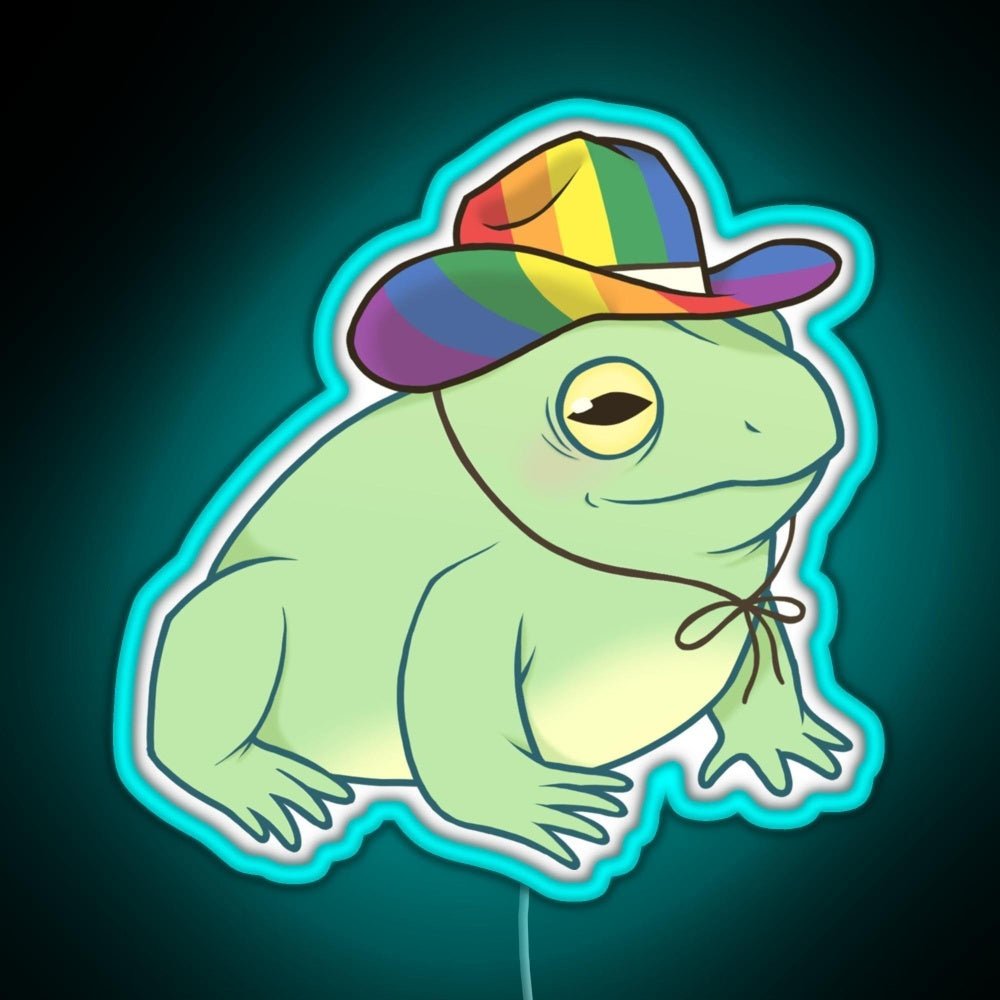 Gay Pride Cowboy Frog Rgb Led Neon Sign Pop Wall Art - Shineneon