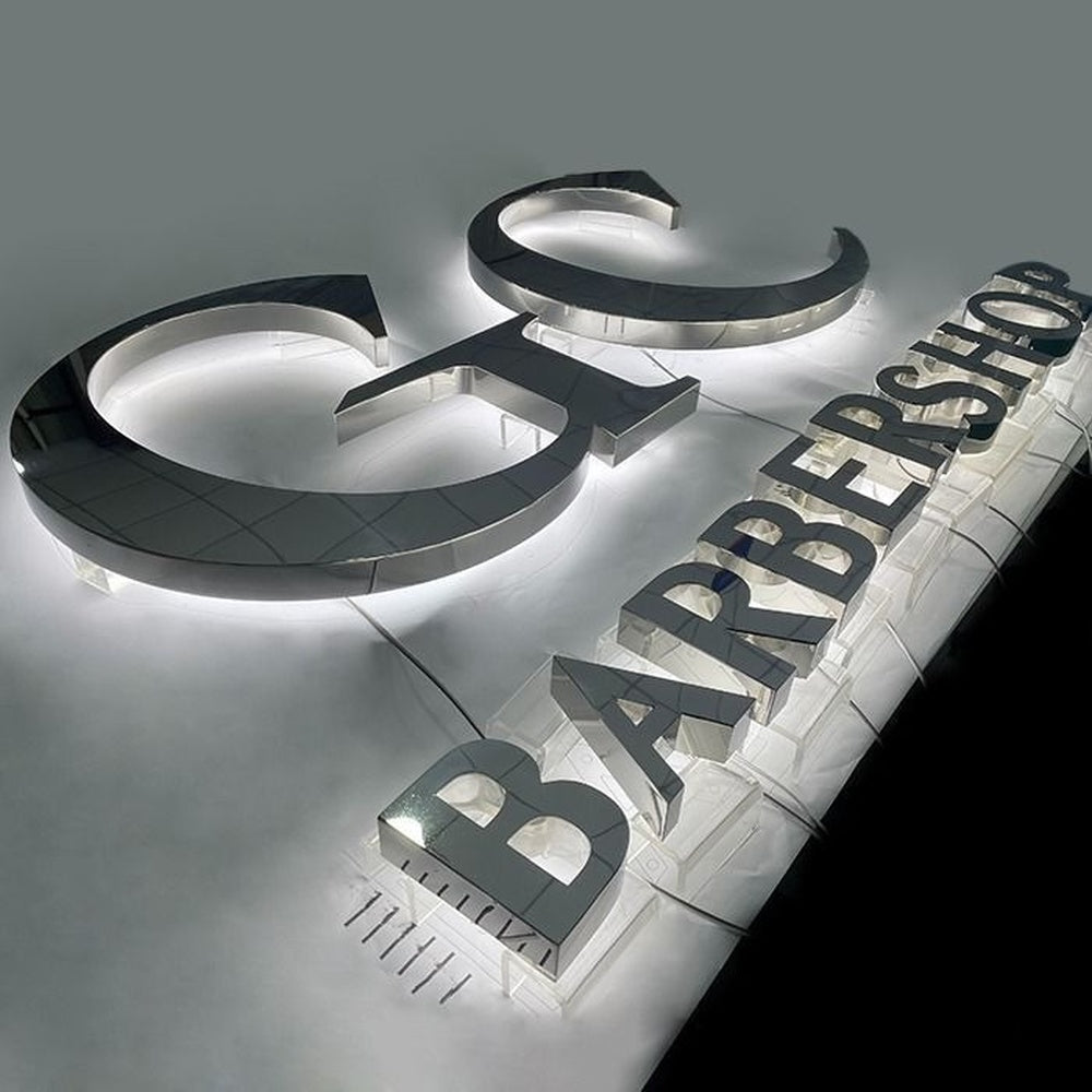 Gc Barber Shop 3D Backlit Channel Letters Led Light Sign - Shineneon