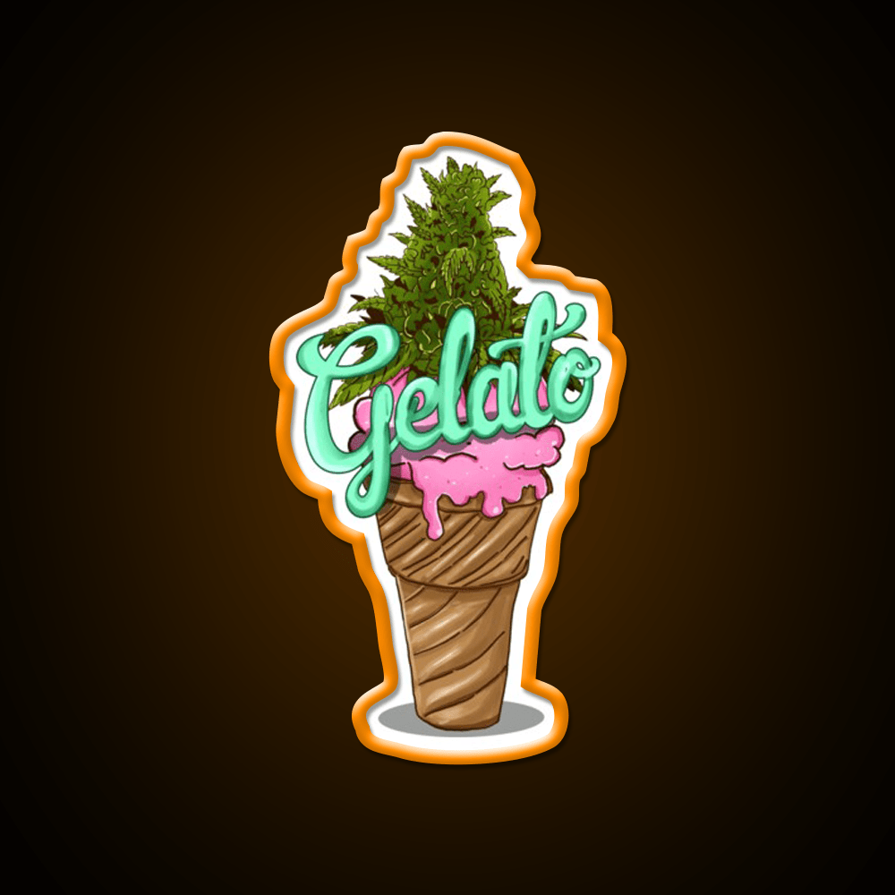 Gelato Weed Strain Hemp Inspired Green Leaf Led Neon Sign Rgb Color - Shineneon