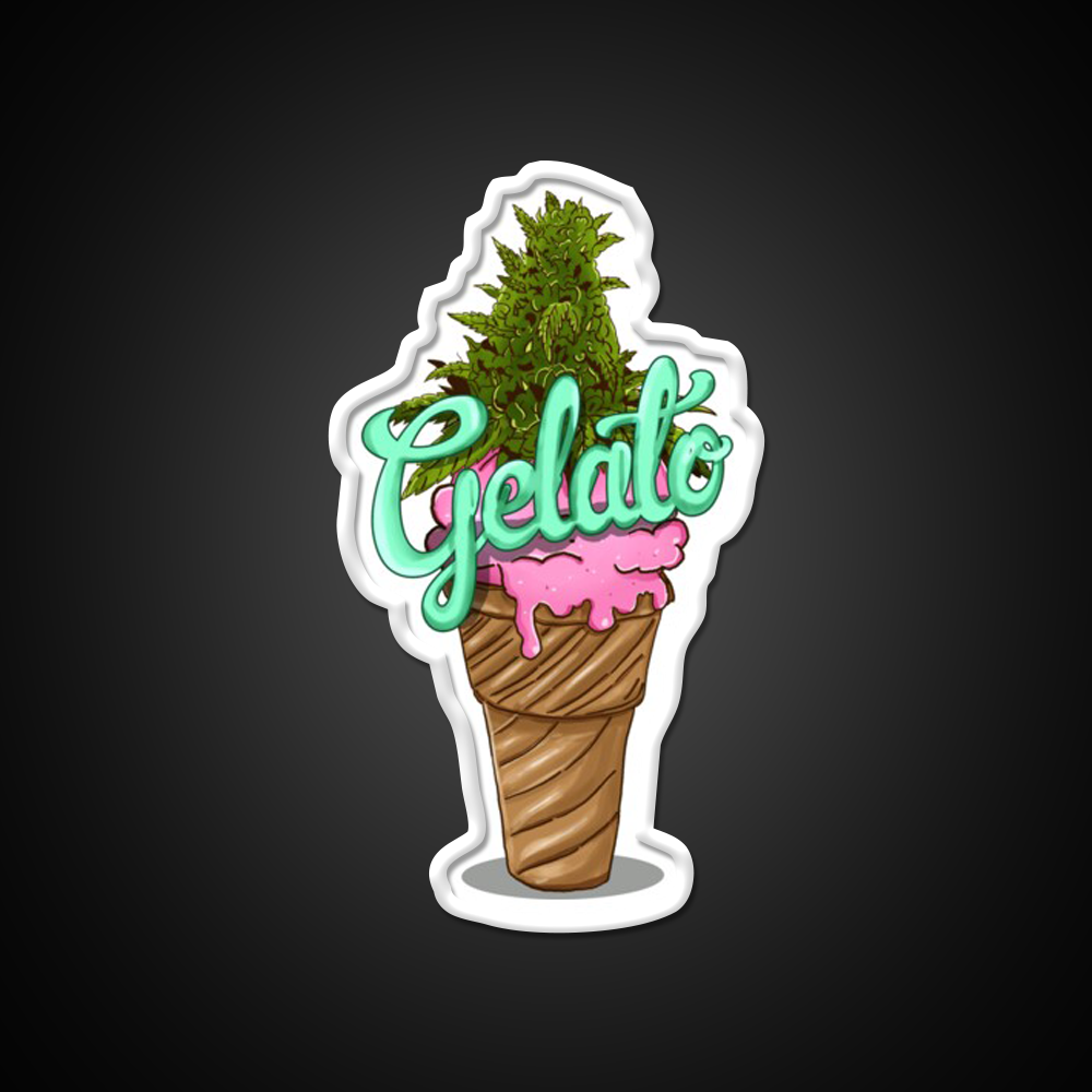 Gelato Weed Strain Hemp Inspired Green Leaf Led Neon Sign Rgb Color - LED neon sign view 11