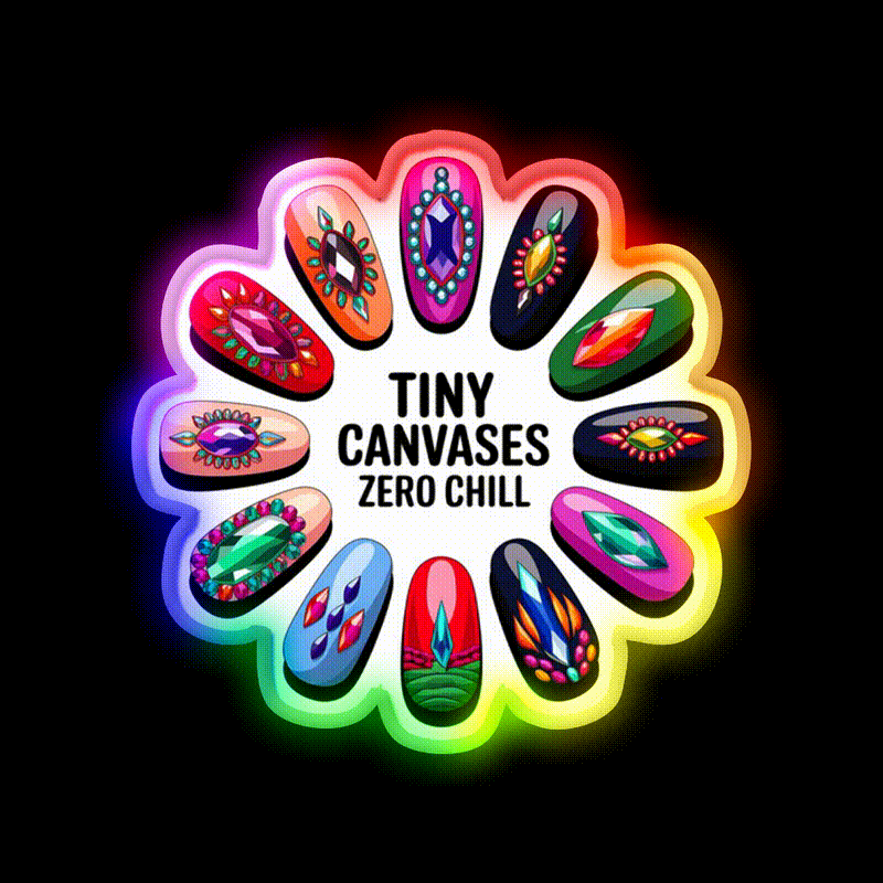 Gemstone Nail Art Mandala Nail Salon Led Neon Sign Rgb Color - LED neon sign close-up detail