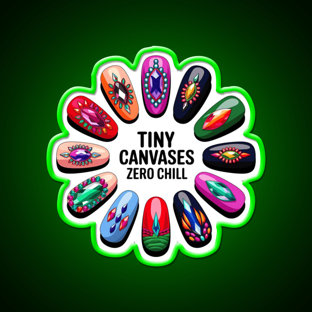 Gemstone Nail Art Mandala Nail Salon Led Neon Sign Rgb Color - Shineneon