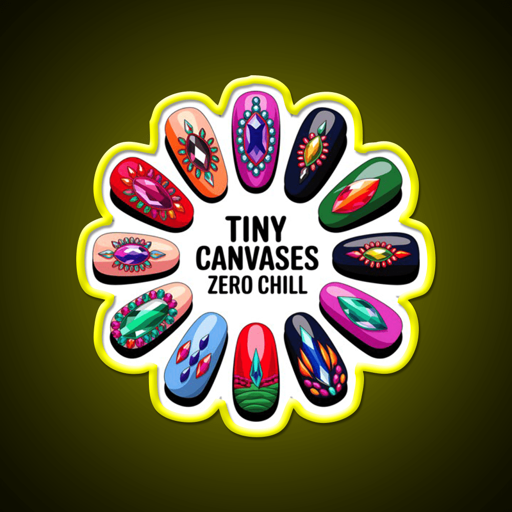 Gemstone Nail Art Mandala Nail Salon Led Neon Sign Rgb Color - Shineneon