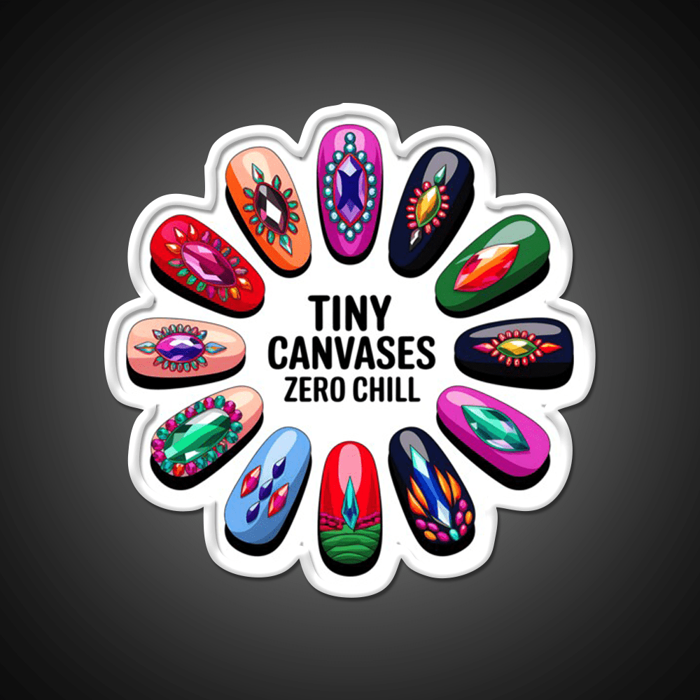 Gemstone Nail Art Mandala Nail Salon Led Neon Sign Rgb Color - Shineneon
