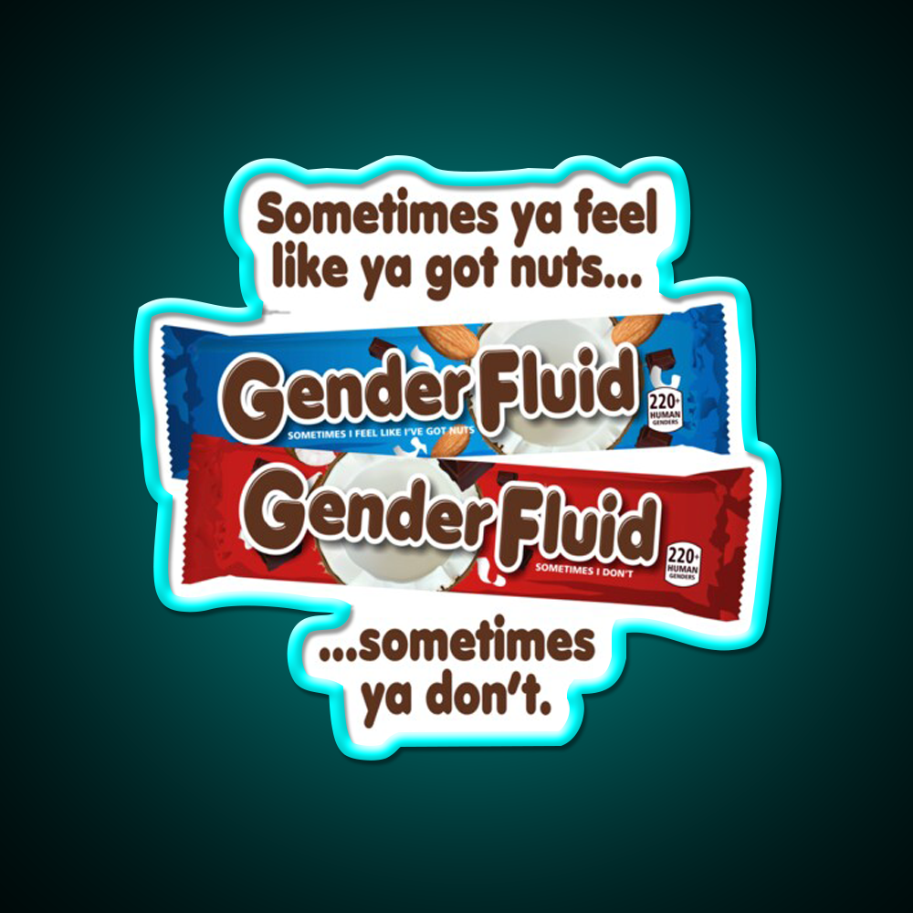 Gender Fluid Funny Candy Bar Parody Design Man Cave Bar Led Neon Sign Rgb Color
