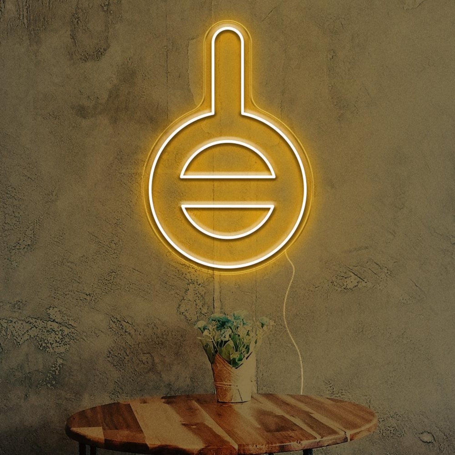 Gender Neutral Warm Yellow Bulb Led Neon Sign For Cafe Home Decor | Shineneon