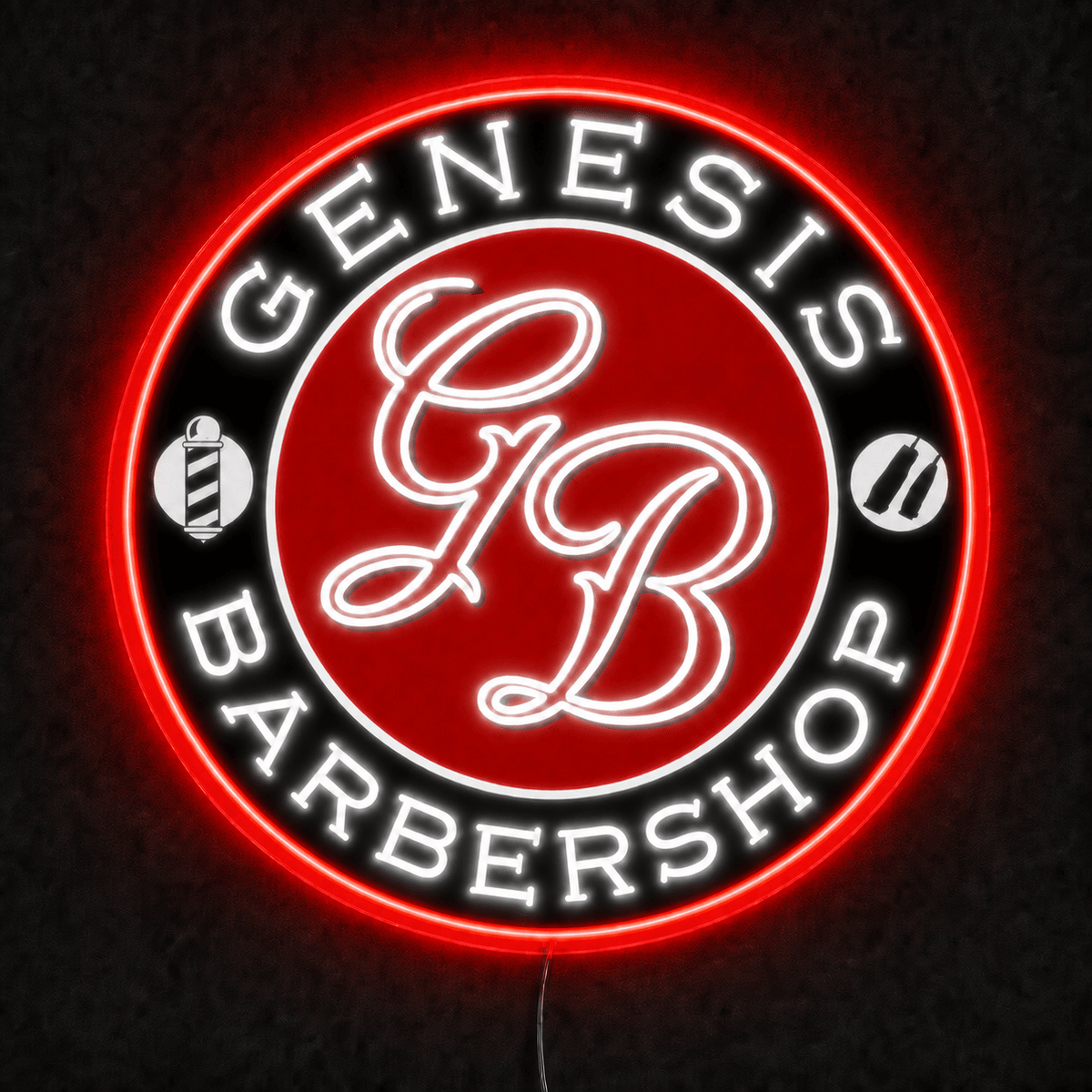 GENESIS BARBERSHOP Custom Business LED Neon Sign - Shineneon