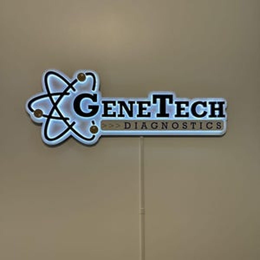 Genetech Diagnostics With Logo 3D Backlit Channel Letters Led Light Sign - Shineneon