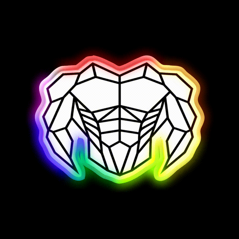 Geometric Strength C Bold Muscle Linework Art Gym Fitness Led Neon Sign Rgb Color