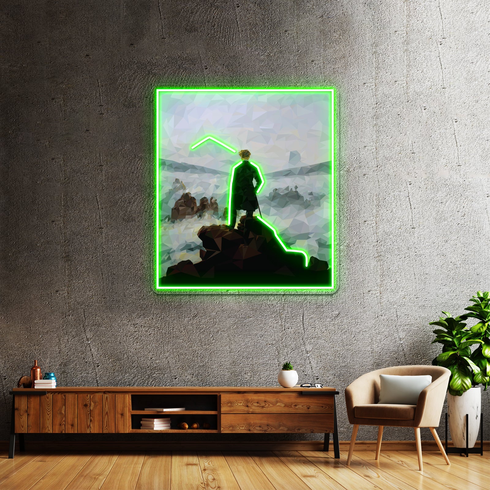 Geometric Wanderer Wall Artwork Neon Signs | Shineneon