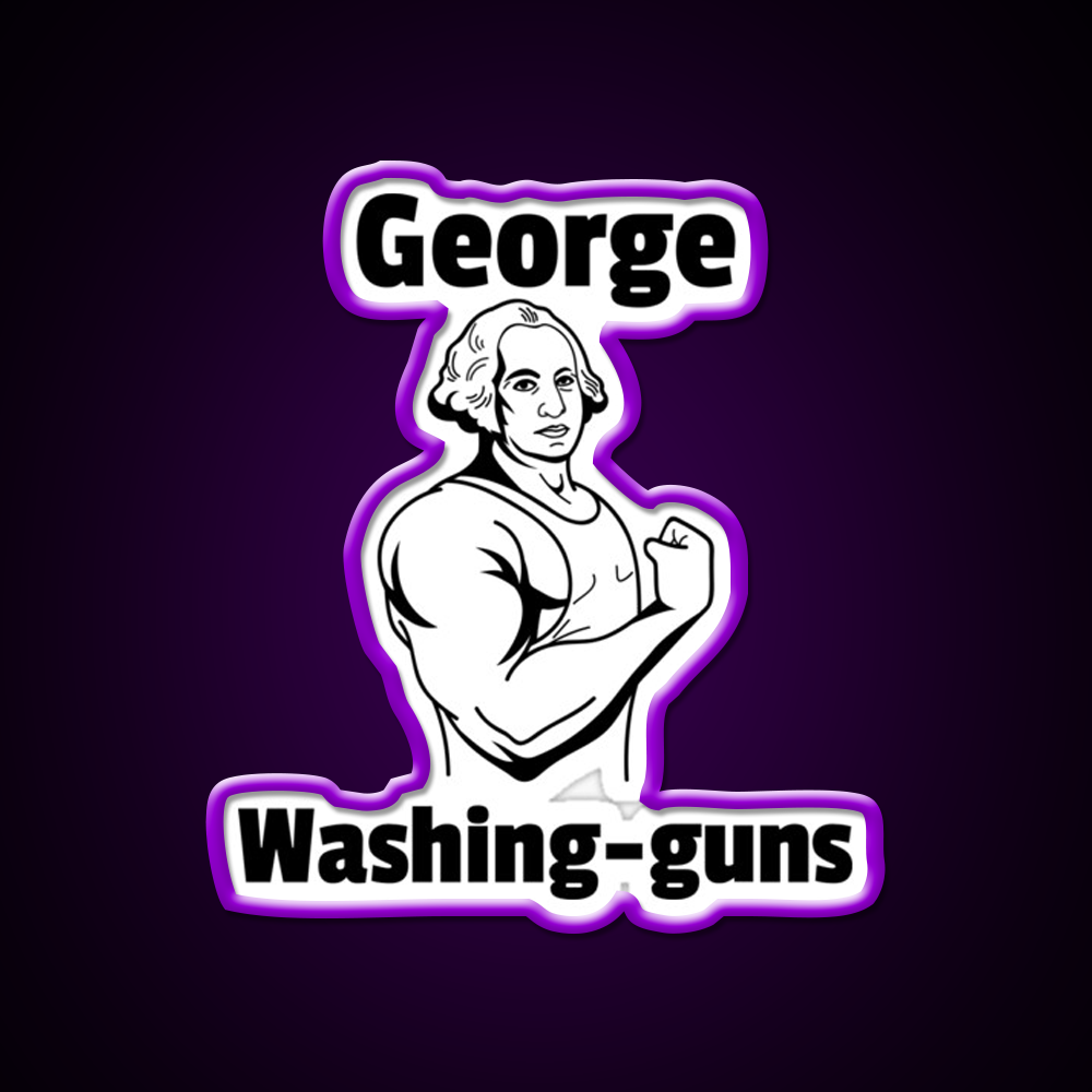 George Washing Guns Gym Fitness Led Neon Sign Rgb Color