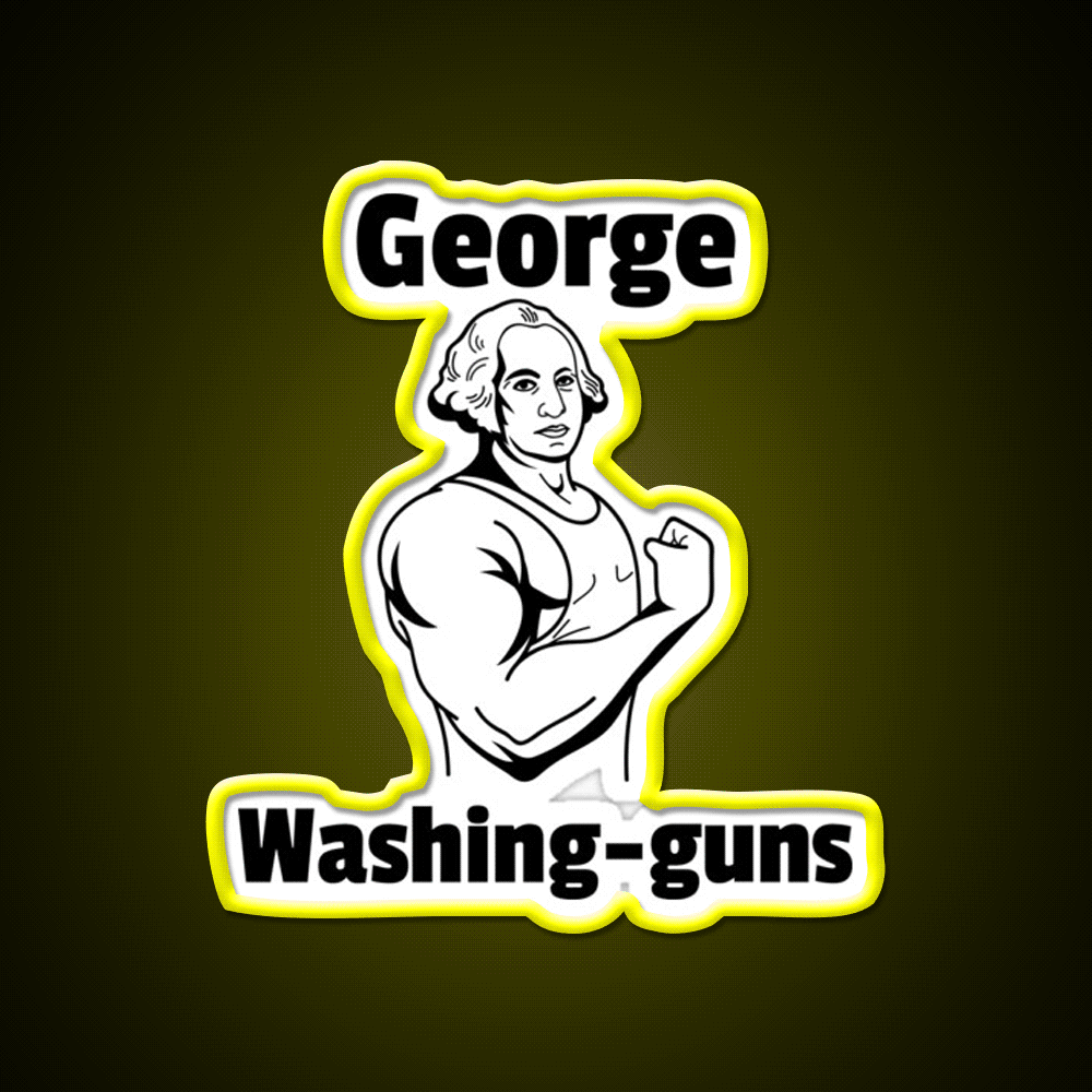 George Washing Guns Gym Fitness Led Neon Sign Rgb Color